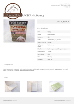 FUTBOLOWA GORĄCZKA - N. Hornby