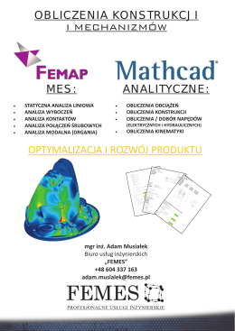 obliczenia konstrukcji i mechanizm&oacute;w mes