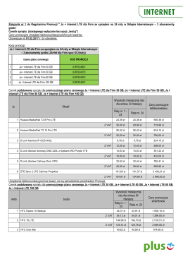 Załącznik nr 1 do Regulaminu Promocji " Ja + Internet LTE