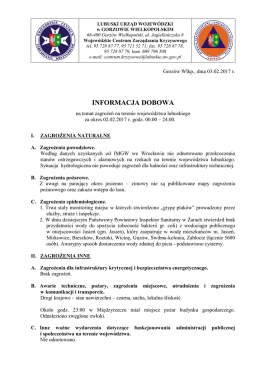 informacja dobowa - Lubuski Urząd Wojewódzki