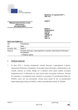 5445/17 pa/KT/mg 1 DG D 2B I. WPROWADZENIE 1. W lipcu 2013 r