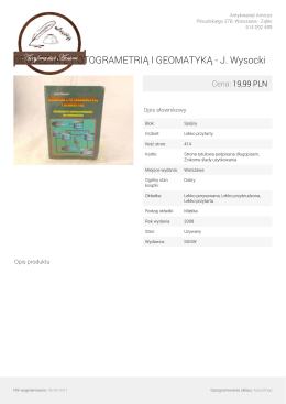 GEODEZJA Z FOTOGRAMETRIĄ I GEOMATYKĄ