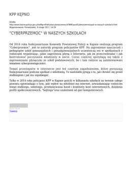 KPP KĘPNO "CYBERPRZEMOC" W NASZYCH SZKOŁACH