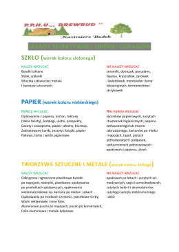 ZASADY SELEKTYWNEJ ZBIÓRKI ODPADÓW