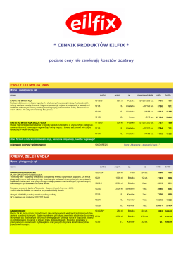 CENNIK PRODUKTÓW EILFIX