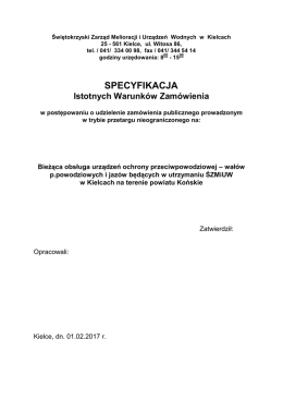 specyfikacja - Świętokrzyski Zarząd Melioracji i Urządzeń Wodnych