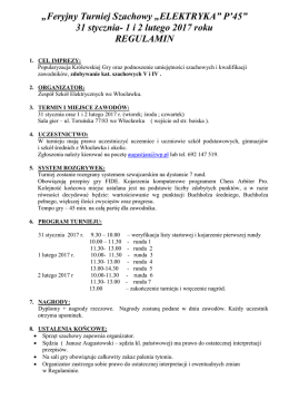 Regulamin turnieju () - Zespół Szkół Elektrycznych we Włocławku