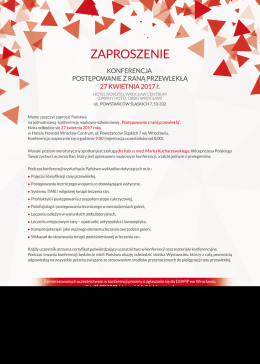 27.04.2017r. Wrocław, Konferencja "Postępowanie z raną przewlekłą"