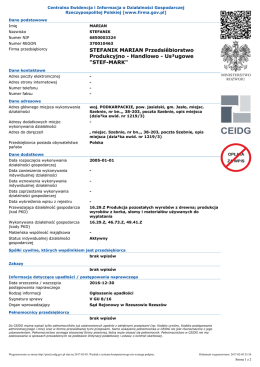 wyciąg z CEIDG