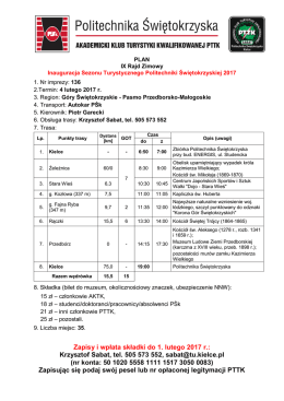 Plan IX Rajdu Zimowego