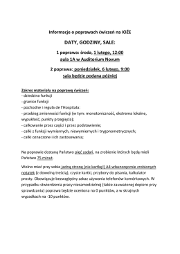 Informacje o poprawach ćwiczeń