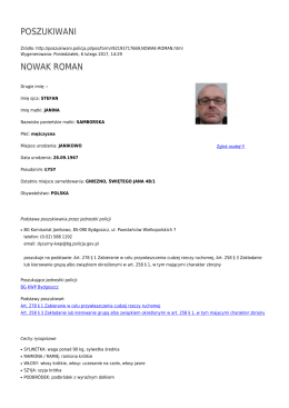 Generuj PDF - Poszukiwani