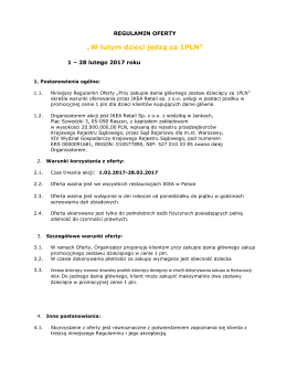 regulamin promocji