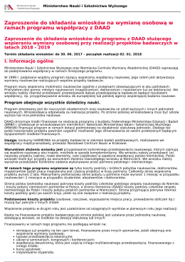 Zaproszenie do składania wniosków na wymianę osobową w