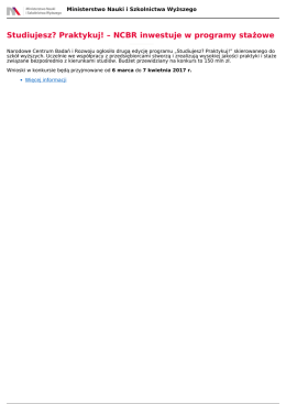Studiujesz? Praktykuj! &ndash; NCBR inwestuje w programy stażowe