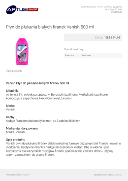 Płyn do płukania białych firanek Vanish 500 ml