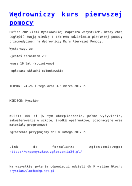Wędrowniczy kurs pierwszej pomocy