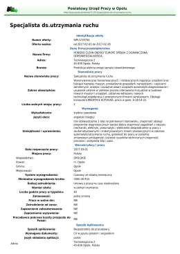 Specjalista ds.utrzymania ruchu