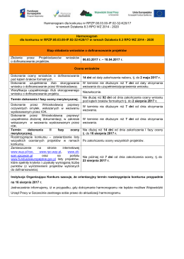 Harmonogram przeprowadzania etap&oacute;w oceny i wyboru