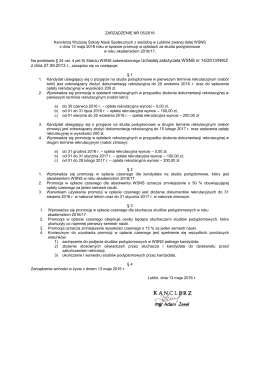 ZARZĄDZENIE NR 05/2016 Kanclerza Wyższej - WSNS