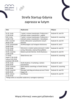 Strefa Startup Gdynia zaprasza w lutym