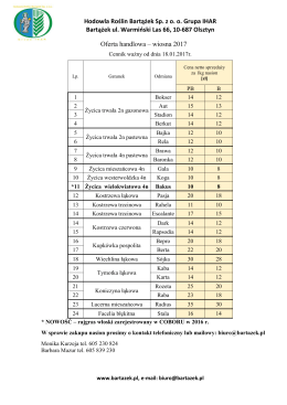 Hodowla Roślin Bartążek Sp. z o. o. Grupa IHAR Bartążek ul