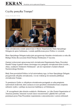 Czyżby pomyłka Trumpa?