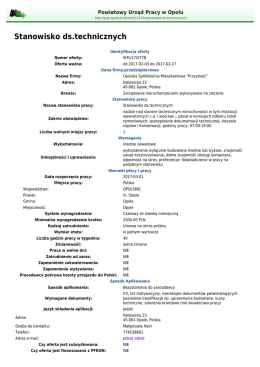 Stanowisko ds.technicznych - Powiatowy Urząd Pracy w Opolu