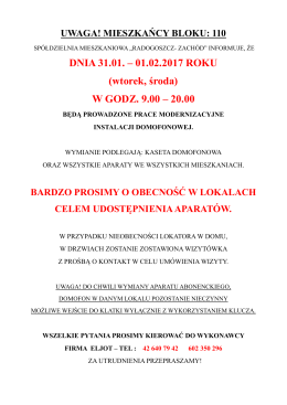 W GODZ. 9.00 &ndash; 20.00 - Sp&oacute;łdzielnia Mieszkaniowa Radogoszcz