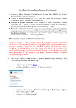 Instrukcja &ndash; Centralny Rejestr Orzeczeń Dyscyplinarnych &bull; Centralny