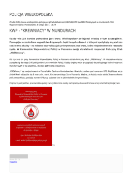 POLICJA WIELKOPOLSKA KWP - "KREWNIACY" W MUNDURACH