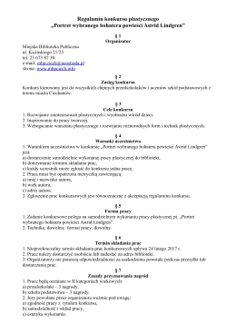 Regulamin konkursu plastycznego - Miejska Biblioteka Publiczna w