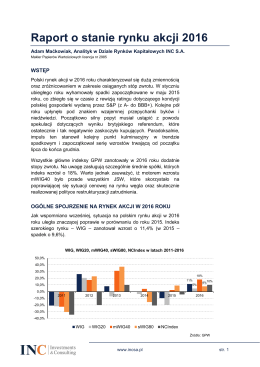 Raport o stanie rynku akcji 2016
