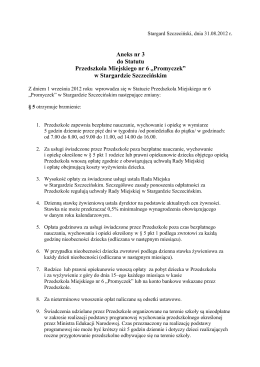 Aneks nr 3 - Przedszkole Miejskie Nr 6 "Promyczek" w Stargardzie