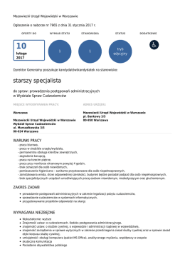 starszy specjalista - Biuletyn Informacji Publicznej Mazowiecki