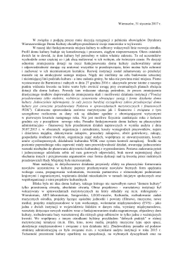 Wieruszów, 31 stycznia 2017 r. W związku z podjętą