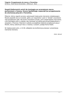 Trigoria: Przygotowania do meczu z Fiorentiną