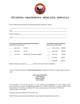 Formularz zgłoszenia życzeń do