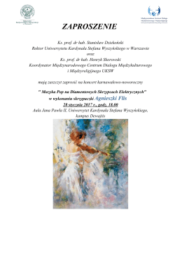 zaproszenie - Uniwersytet Kardynała Stefana Wyszyńskiego w