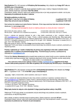 Informacje o VII Rodzinnym Balu Karnawałowym i VII