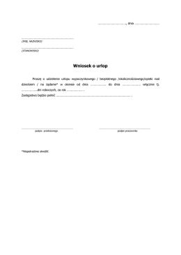 Wniosek urlopowy