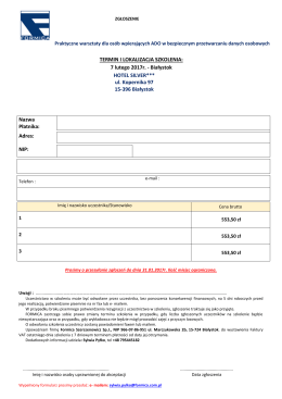 Formularz zgłoszeniowy