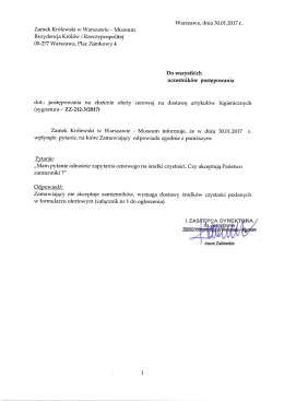 Muzeum informuje, 2e w dniu - Zamek Królewski w Warszawie
