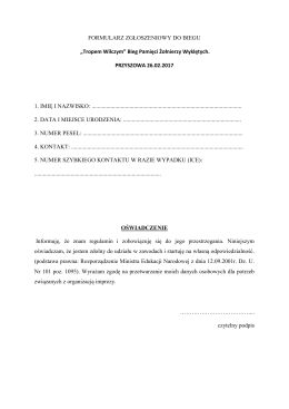 Formularz zgłoszeniowy