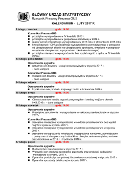 Kalendarium luty 2017 r. - Gł&oacute;wny Urząd Statystyczny