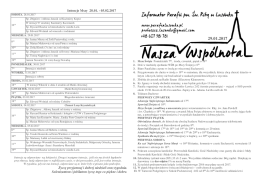 Intencje Mszy 28.01. - 05.02.2017 Życzę