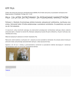 kpp piła piła- 19-latek zatrzymany za posiadanie narkotyk&oacute;w