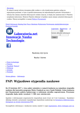 FNP: Wyjazdowe stypendia naukowe - Informacje