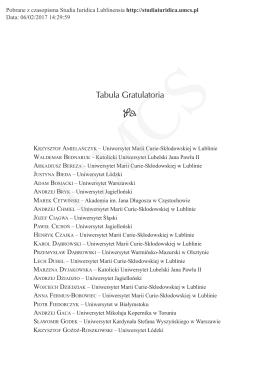 Tabula Gratulatoria