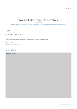 Warsztat plastyczne dla dorosłych